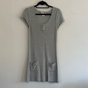 Theme Light Gray Knit Top with Scalloped Neckline